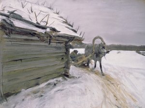 In de winter, 1898 door Valentin Aleksandrovich Serov
